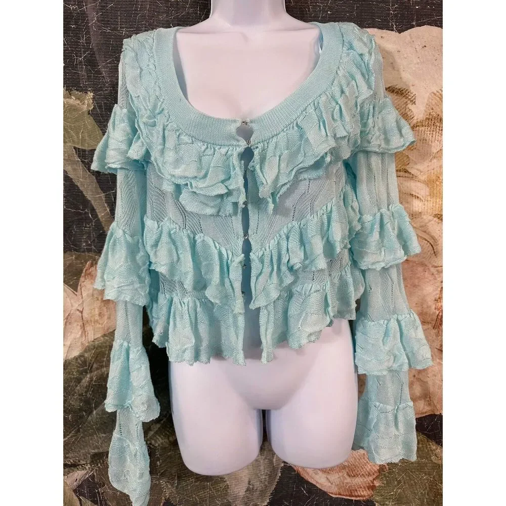 NEW Free People Ruffle Cardi Size XS.